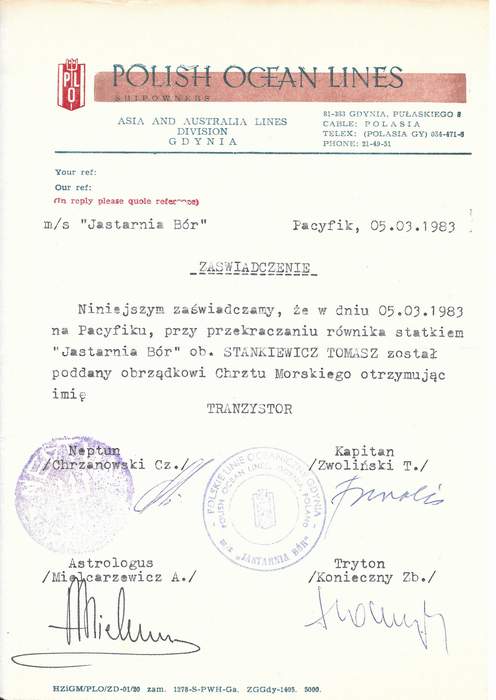 Line-Crossing Certificate